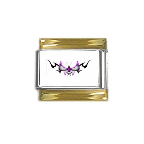 tpurplebutterfly Gold Trim Italian Charm (9mm) from ArtsNow.com Front