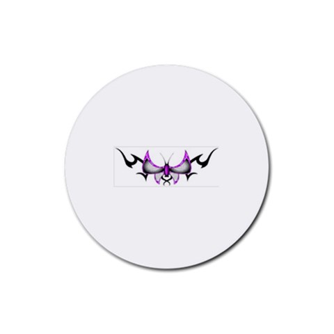 tpurplebutterfly Rubber Round Coaster (4 pack) from ArtsNow.com Front