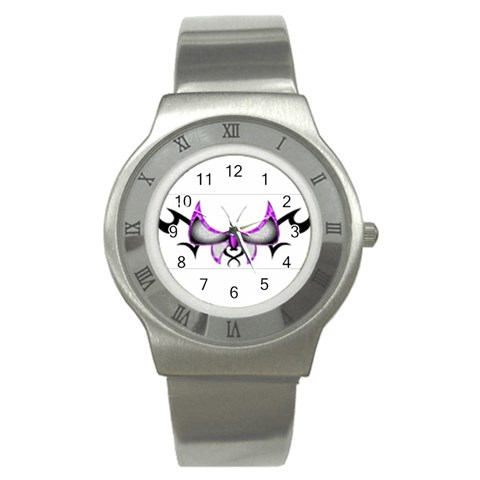 tpurplebutterfly Stainless Steel Watch from ArtsNow.com Front