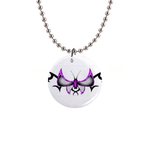 tpurplebutterfly 1  Button Necklace from ArtsNow.com Front