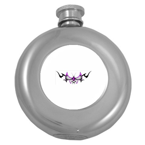 tpurplebutterfly Hip Flask (5 oz) from ArtsNow.com Front