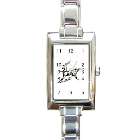 deer15749 Rectangular Italian Charm Watch from ArtsNow.com Front