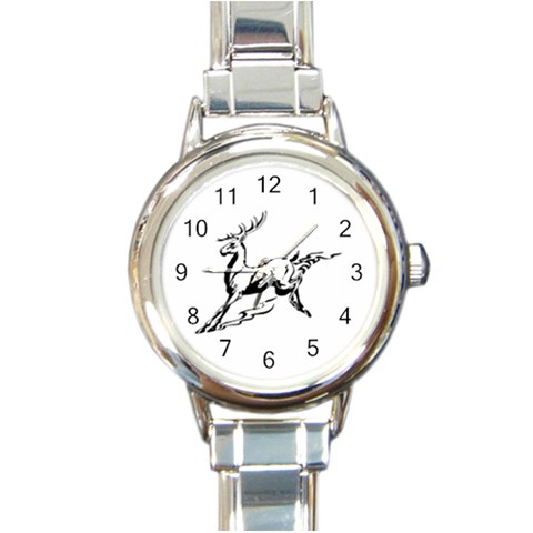 deer15749 Round Italian Charm Watch from ArtsNow.com Front