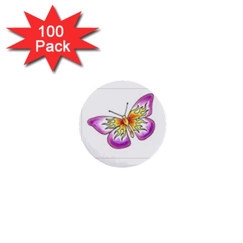 fbutterfly2 1  Mini Button (100 pack)  from ArtsNow.com Front