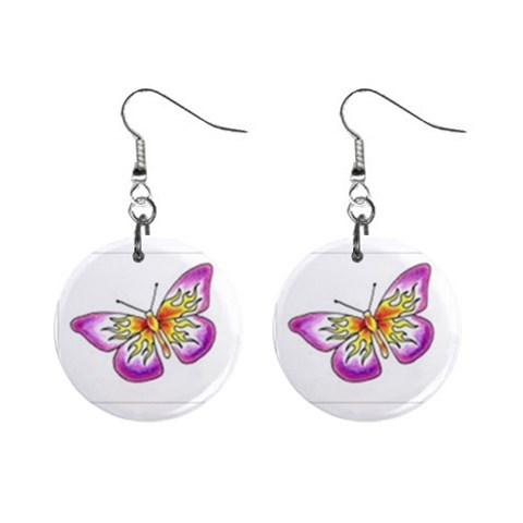 fbutterfly2 1  Button Earrings from ArtsNow.com Front