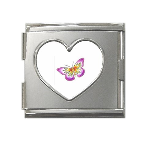 fbutterfly2 Mega Link Heart Italian Charm (18mm) from ArtsNow.com Front