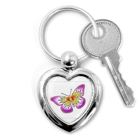 fbutterfly2 Key Chain (Heart) from ArtsNow.com Front