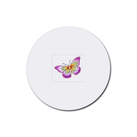 fbutterfly2 Rubber Coaster (Round) from ArtsNow.com Front
