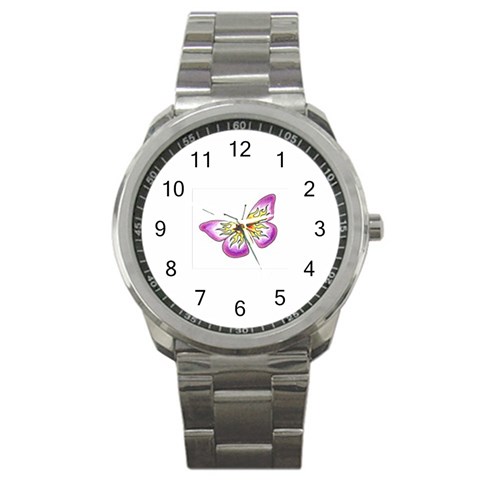 fbutterfly2 Sport Metal Watch from ArtsNow.com Front