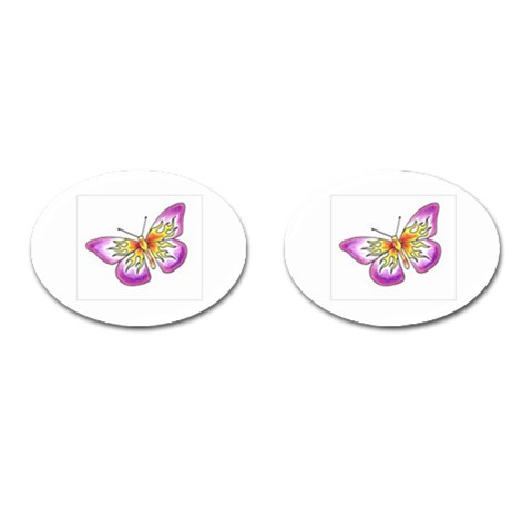 fbutterfly2 Cufflinks (Oval) from ArtsNow.com Front(Pair)