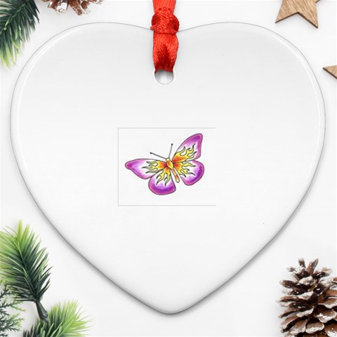 fbutterfly2 Heart Ornament (Two Sides) from ArtsNow.com Front