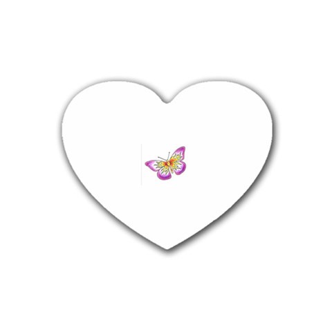 fbutterfly2 Rubber Coaster (Heart) from ArtsNow.com Front