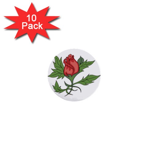 flowerrose18599 1  Mini Button (10 pack)  from ArtsNow.com Front