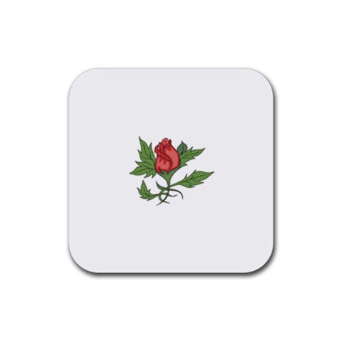 flowerrose18599 Rubber Coaster (Square) from ArtsNow.com Front