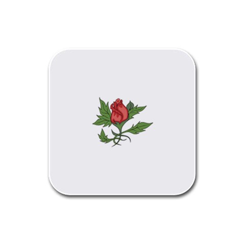 flowerrose18599 Rubber Square Coaster (4 pack) from ArtsNow.com Front