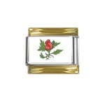 flowerrose18599 Gold Trim Italian Charm (9mm)