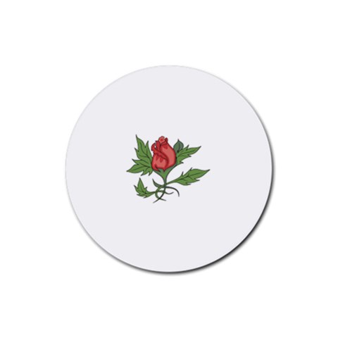 flowerrose18599 Rubber Coaster (Round) from ArtsNow.com Front