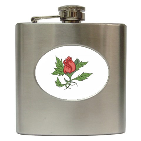 flowerrose18599 Hip Flask (6 oz) from ArtsNow.com Front