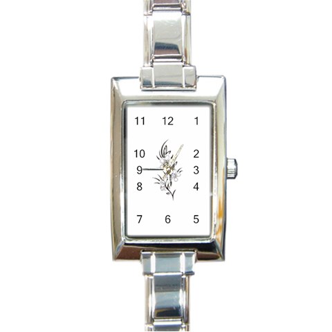 flowers3070 Rectangular Italian Charm Watch from ArtsNow.com Front