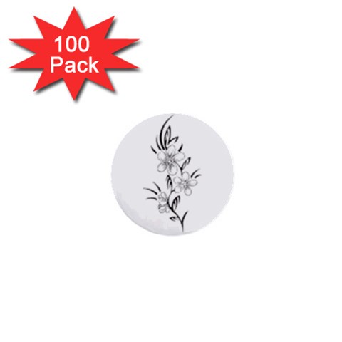 flowers3070 1  Mini Button (100 pack)  from ArtsNow.com Front