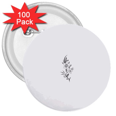 flowers3070 3  Button (100 pack) from ArtsNow.com Front