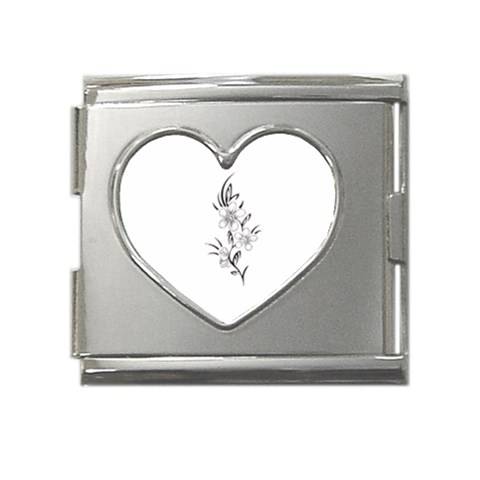 flowers3070 Mega Link Heart Italian Charm (18mm) from ArtsNow.com Front