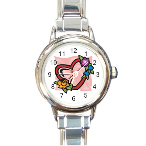 heart1754 Round Italian Charm Watch from ArtsNow.com Front