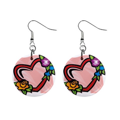 heart1754 1  Button Earrings from ArtsNow.com Front