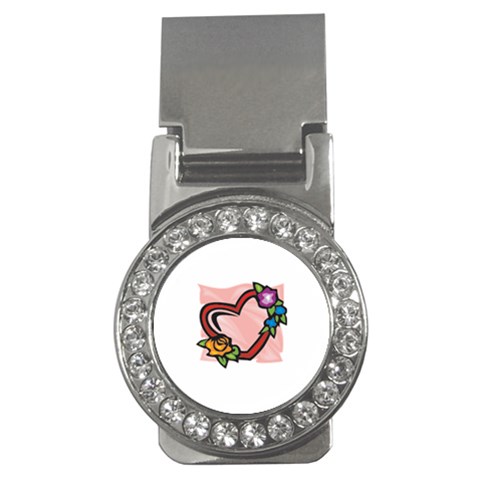 heart1754 Money Clip (CZ) from ArtsNow.com Front