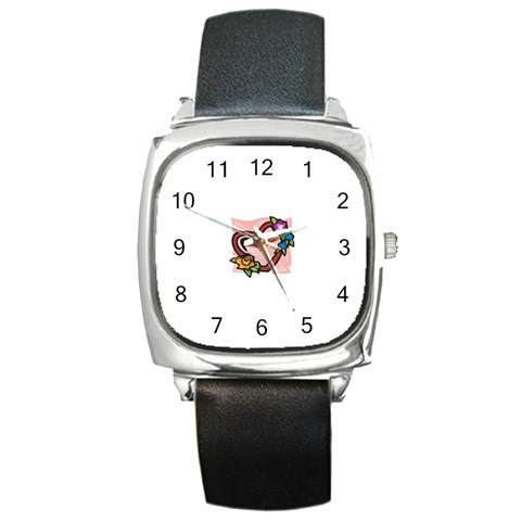 heart1754 Square Metal Watch from ArtsNow.com Front