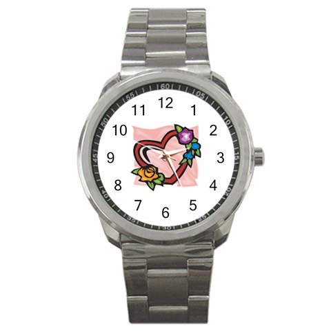 heart1754 Sport Metal Watch from ArtsNow.com Front