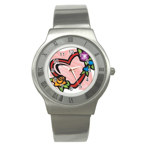 heart1754 Stainless Steel Watch from ArtsNow.com Front