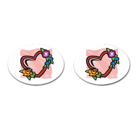 heart1754 Cufflinks (Oval) from ArtsNow.com Front(Pair)