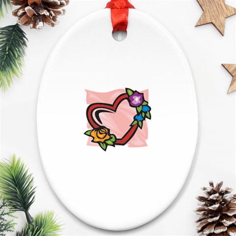 heart1754 Oval Ornament (Two Sides) from ArtsNow.com Front