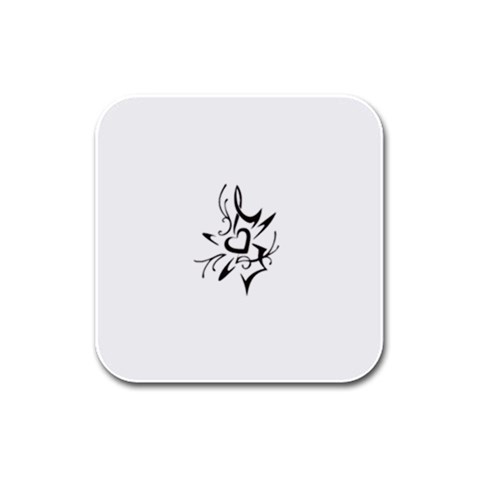 heart1497 Rubber Square Coaster (4 pack) from ArtsNow.com Front