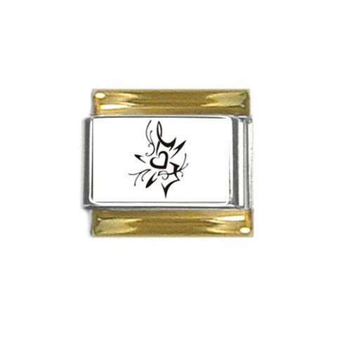 heart1497 Gold Trim Italian Charm (9mm) from ArtsNow.com Front