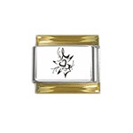 heart1497 Gold Trim Italian Charm (9mm)