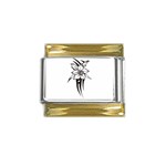 flowertribal5743 Gold Trim Italian Charm (9mm)