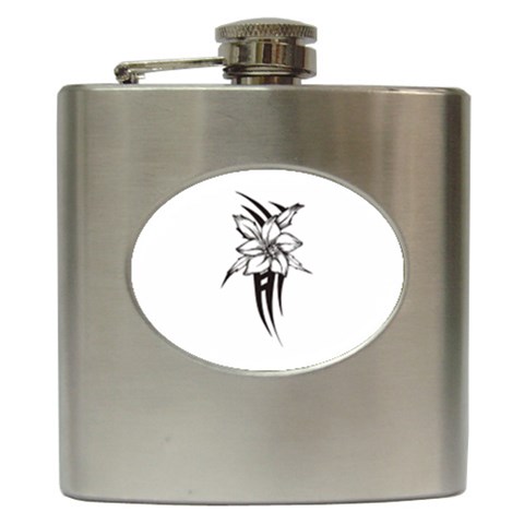 flowertribal5743 Hip Flask (6 oz) from ArtsNow.com Front