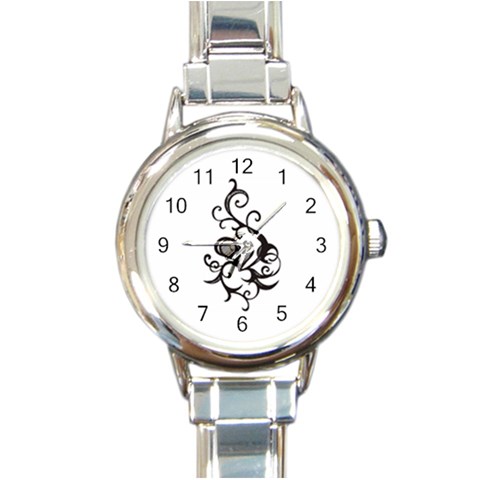 heart5642 Round Italian Charm Watch from ArtsNow.com Front
