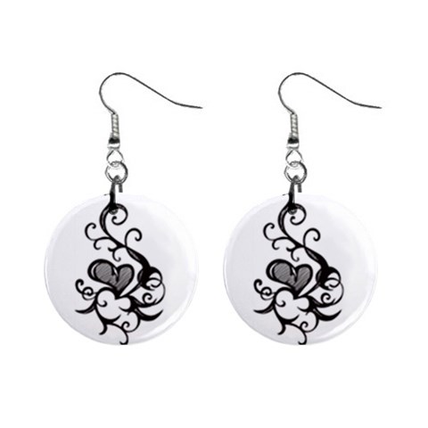 heart5642 1  Button Earrings from ArtsNow.com Front