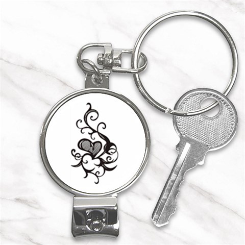 heart5642 Nail Clippers Key Chain from ArtsNow.com Front