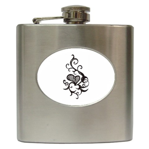 heart5642 Hip Flask (6 oz) from ArtsNow.com Front