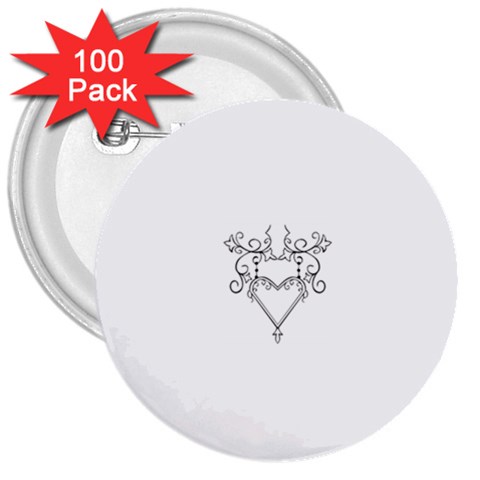 heart19618 3  Button (100 pack) from ArtsNow.com Front