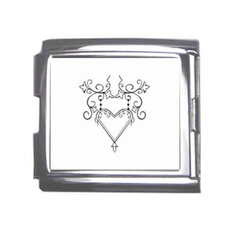 heart19618 Mega Link Italian Charm (18mm) from ArtsNow.com Front