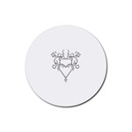 heart19618 Rubber Round Coaster (4 pack)