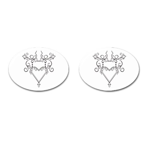 heart19618 Cufflinks (Oval) from ArtsNow.com Front(Pair)