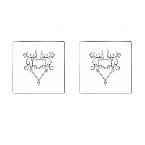 heart19618 Cufflinks (Square) from ArtsNow.com Front(Pair)