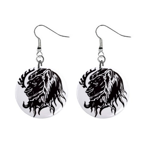 leo19079 1  Button Earrings from ArtsNow.com Front