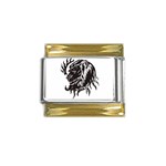 leo19079 Gold Trim Italian Charm (9mm)